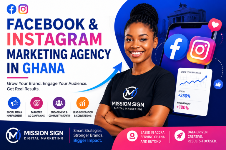 Facebook & Instagram Marketing Agency in Ghana — Mission Sign