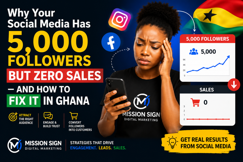 Why Your Social Media Has 5,000 Followers But Zero Sales — And How to Fix It in Ghana