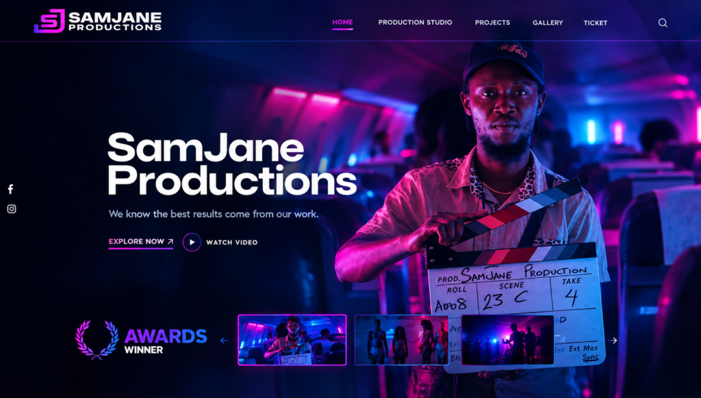 Mission sign samjane productions website design proof